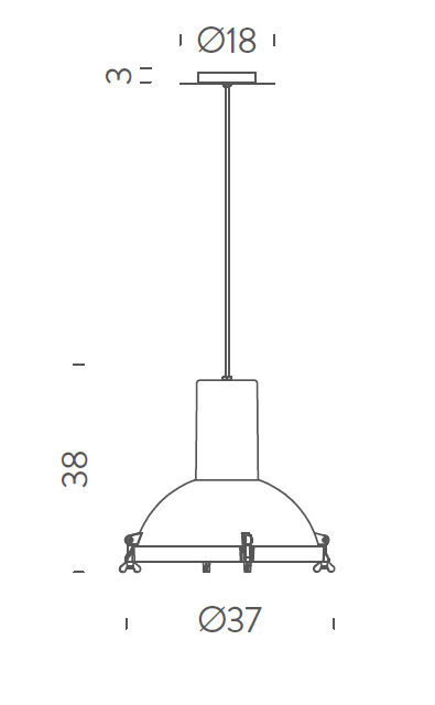 Specification image for Nemo Lighting Projecteur 365 Pendant Light 