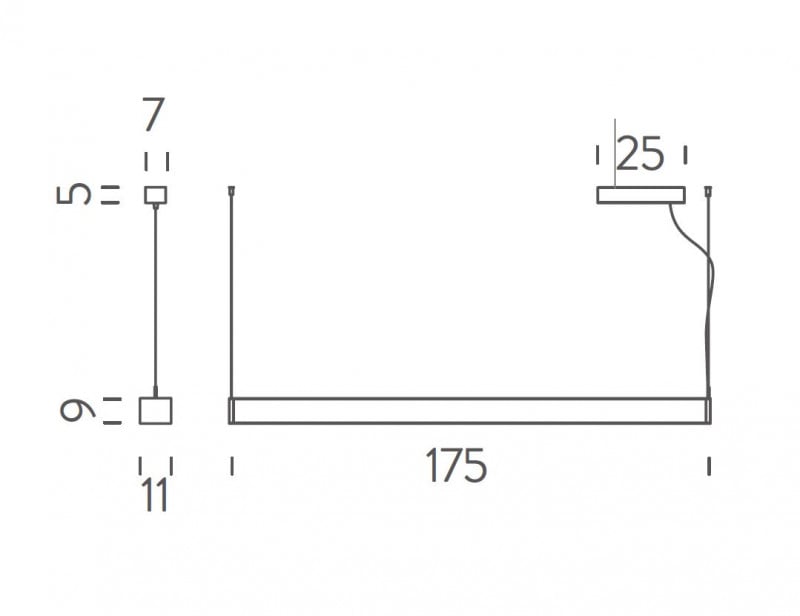 Specification image for Nemo Lighting TRU Suspension Light