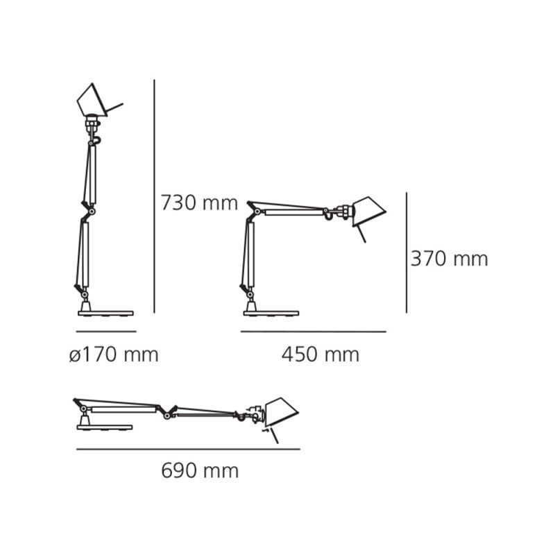 Specification Image for Artemide Tolomeo Micro Table Lamp