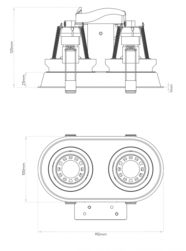 Specification image for Astro Minima Twin Adjustable Recessed Light