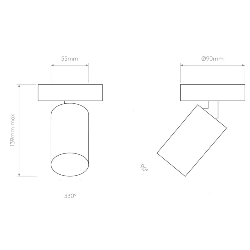 Specification Image for Astro Can 50 Single LED Spotlight