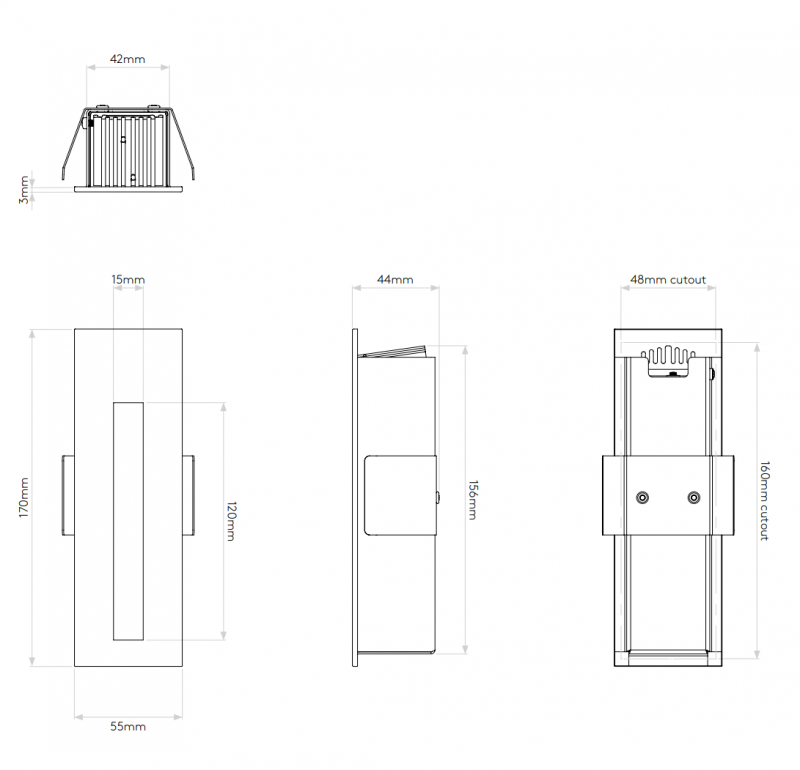 Specification image for Astro Borgo 55 LED Recessed Light