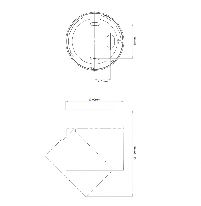 Specification image for Astro Lynx LED Ceiling Spotlight