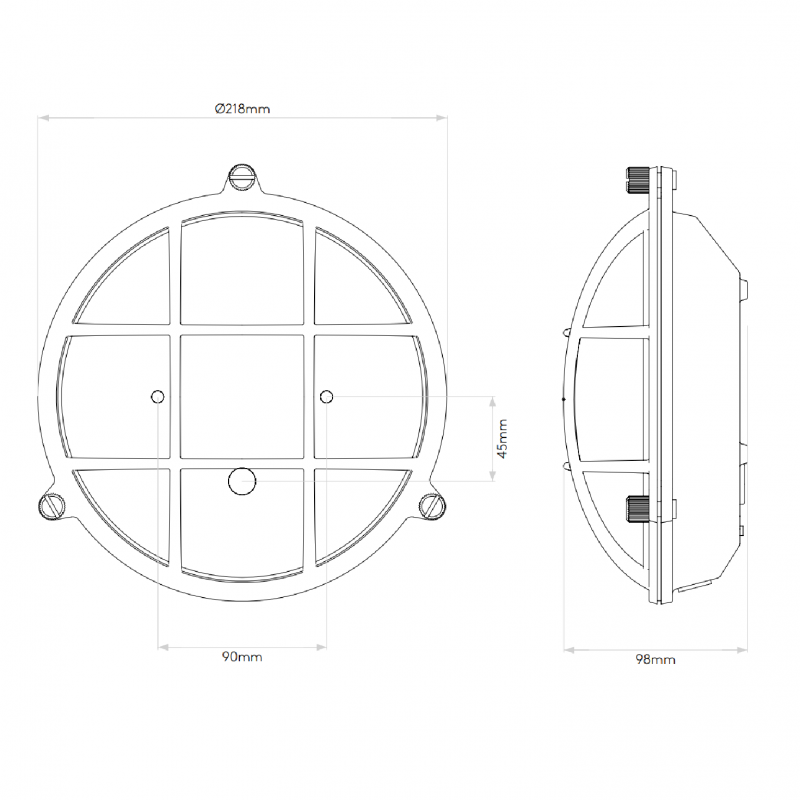 Specification image for Astro Thurso Round Wall Light
