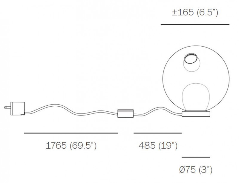 Specification image for Bocci 28t Table and Wall Light