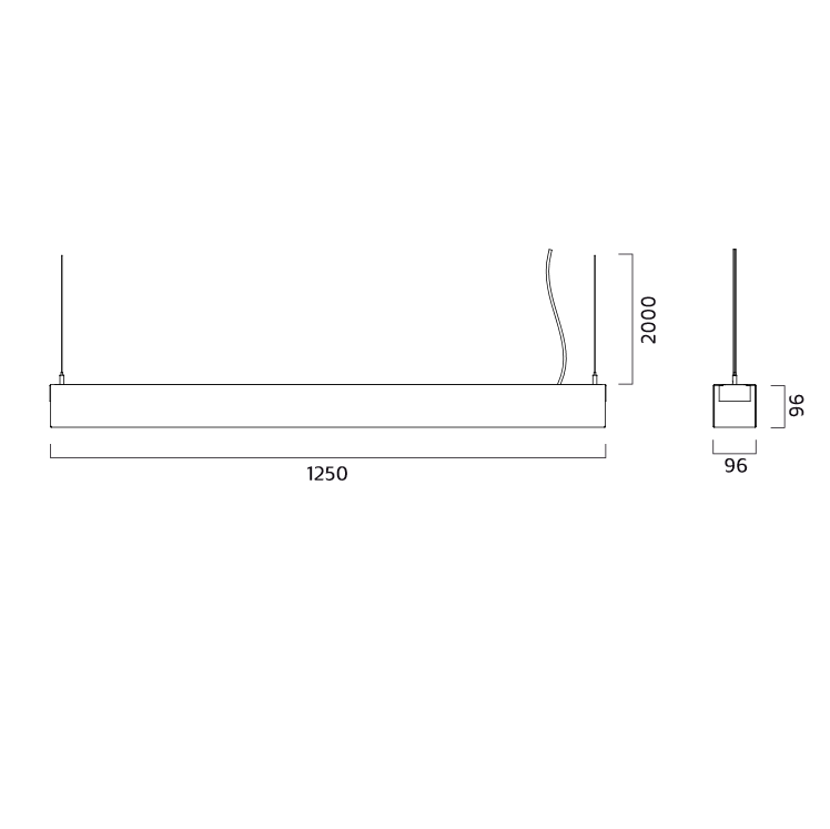 Specification image for Zero Grid Ceiling Light