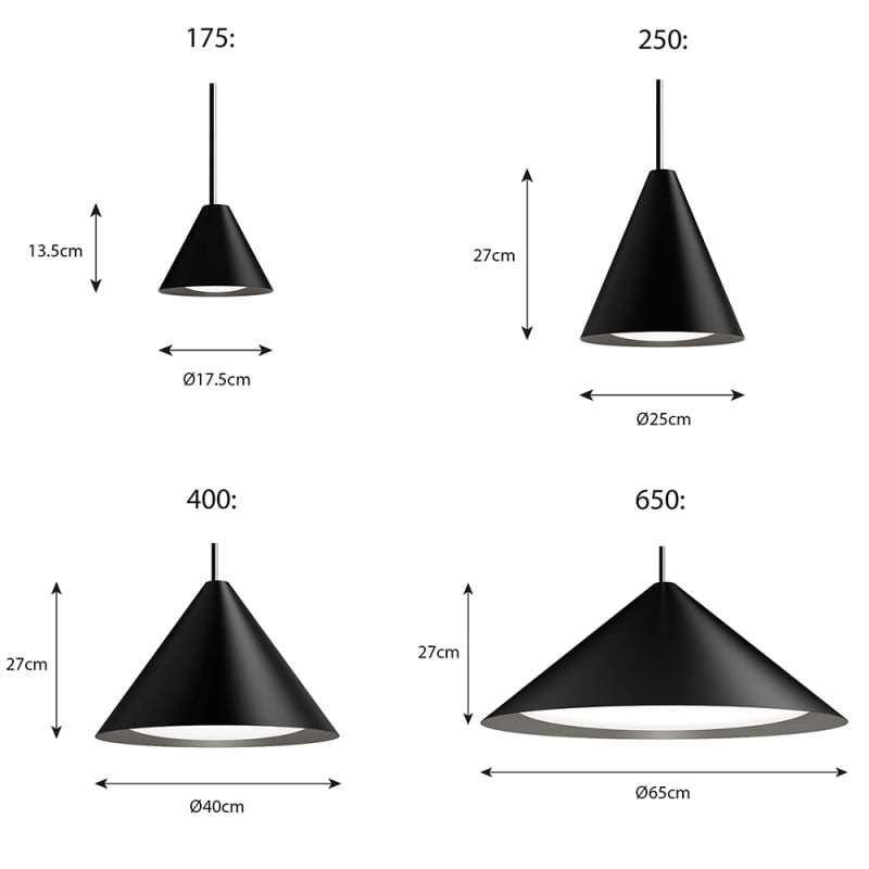 Specification Image for Louis Poulsen Keglen LED Pendant Light 