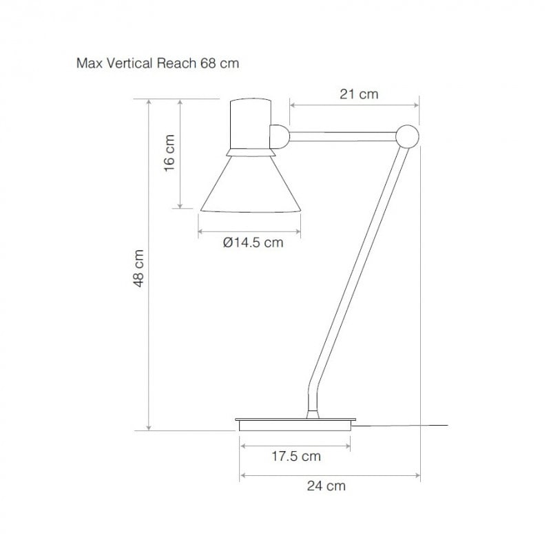 Specification image for Anglepoise Type 80 Desk Lamp