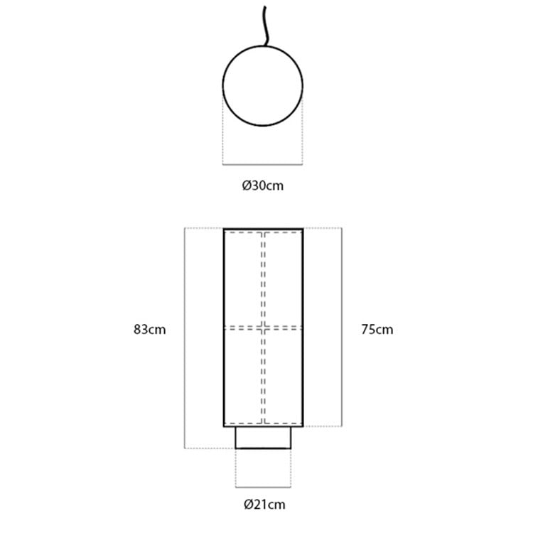 Specification image for Audo Copenhagen Hashira Floor Lamp