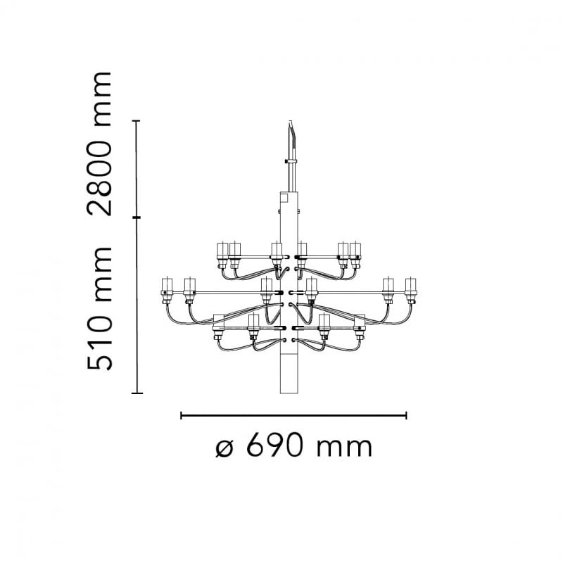 Specification image for Flos 2097/18 Chandelier