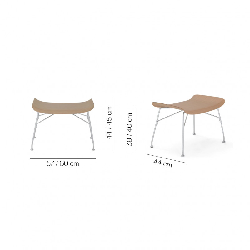 Specification image for Kartell Smart Wood S/Wood Ottoman