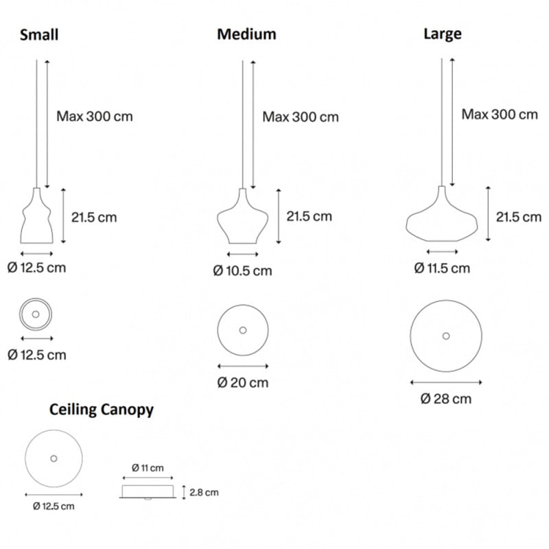 Specification image for Lodes Nostalgia LED Pendant 