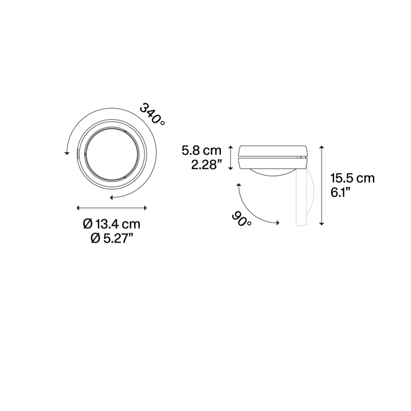 Specification image for Lodes Nautilus LED Ceiling Light