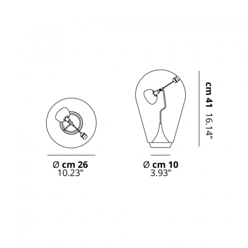 Specification image for Lodes Blow LED Table Lamp