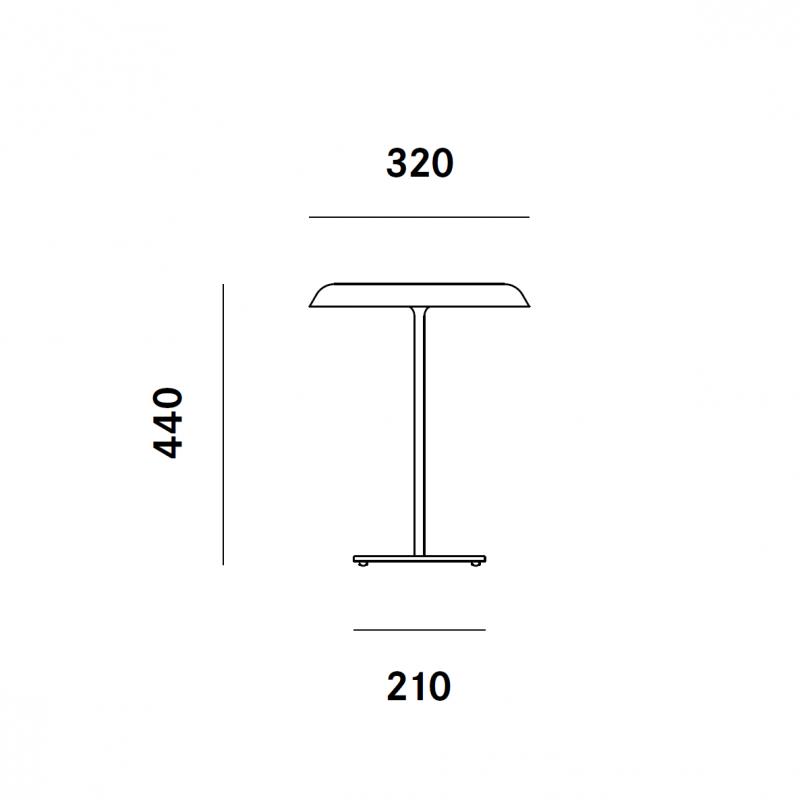 Specification image for Prandina Landing LED Table Lamp