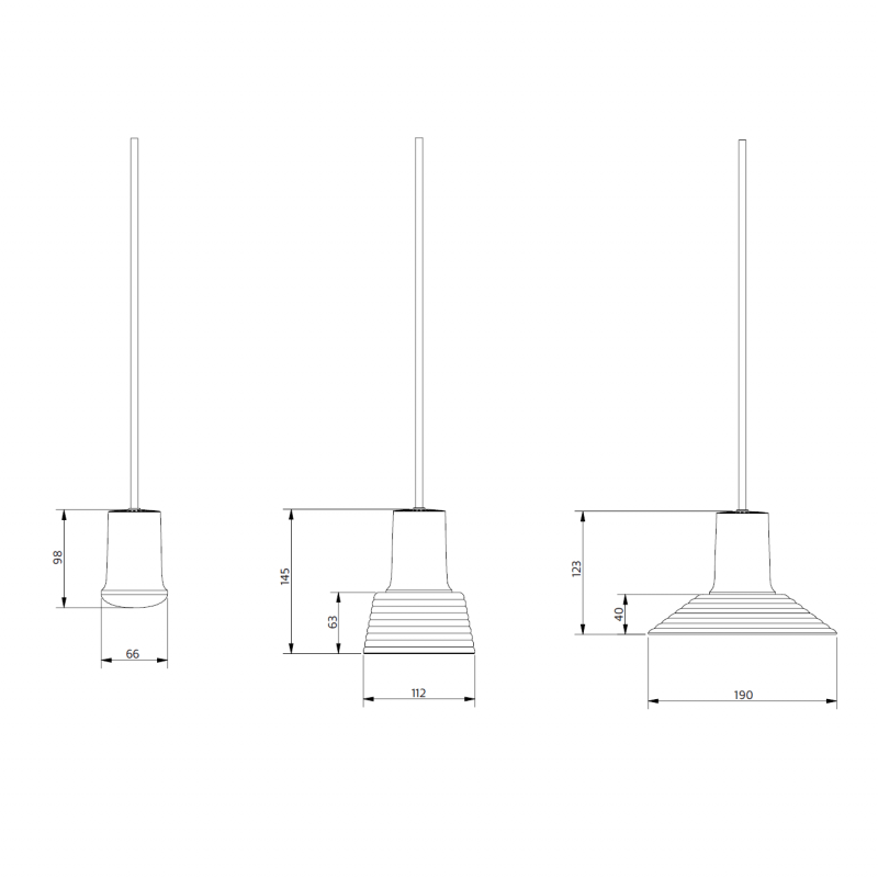 Specification image for Zero Compose Suspension - Glass Shade