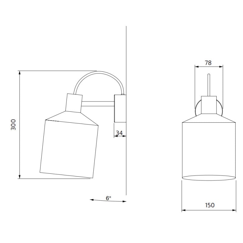 Specification Image for Zero Silo Wall Light