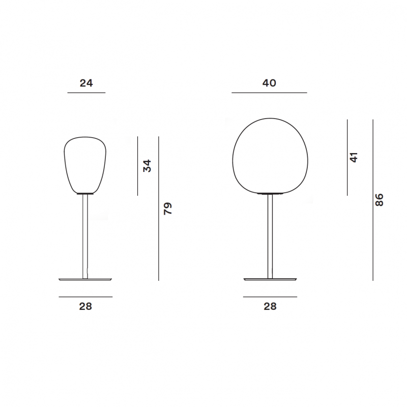 Specification image for Foscarini Rituals Alta Table Lamp