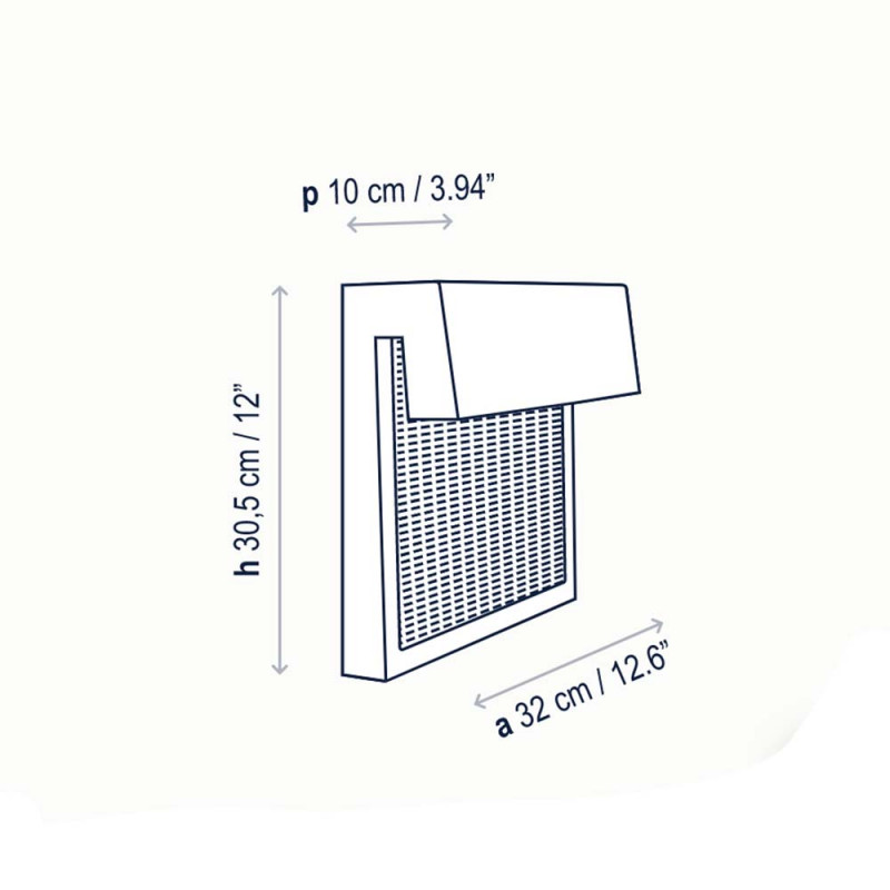 Specification image for Bover Sisal LED Outdoor Wall Light