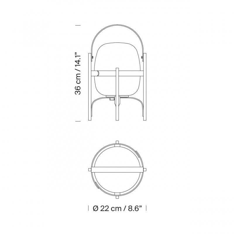 Specification image for Santa & Cole Cestita Alubat Table Lamp