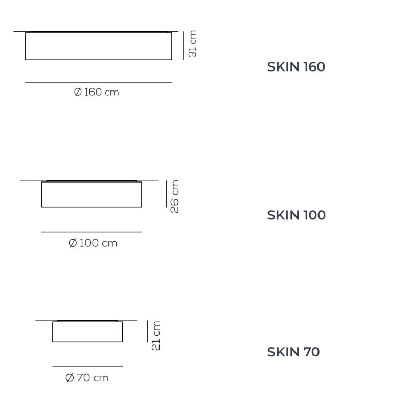 Specification image for Axolight Skin Ceiling Light