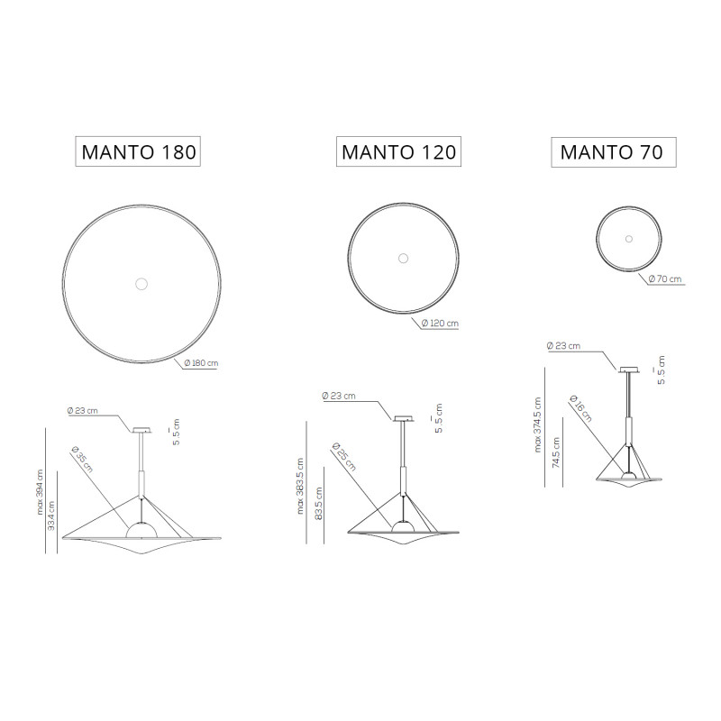 Specification image for Axolight Manto LED Suspension