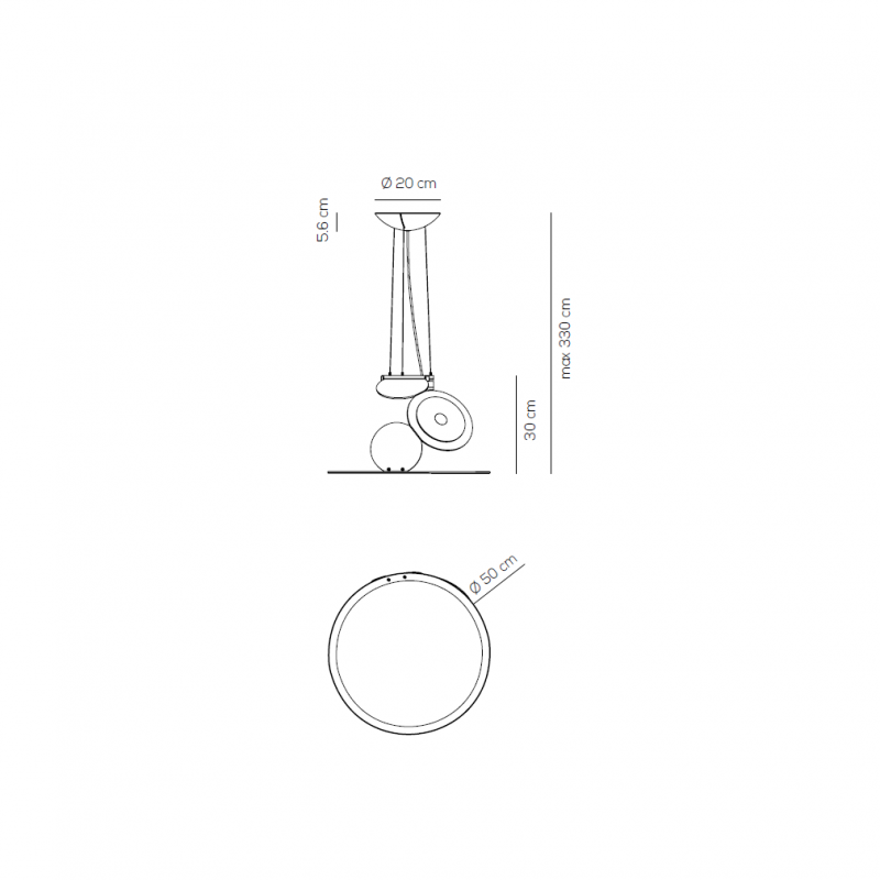 Specification image for Axolight Cut LED Suspension