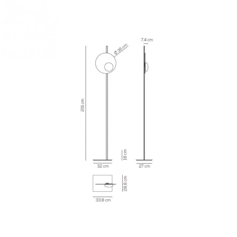 Specification image for Axolight Kwic LED Floor Lamp