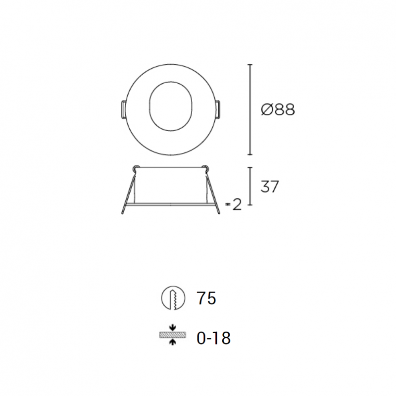 Specification image for Light Attack Patti 2 Recessed Light