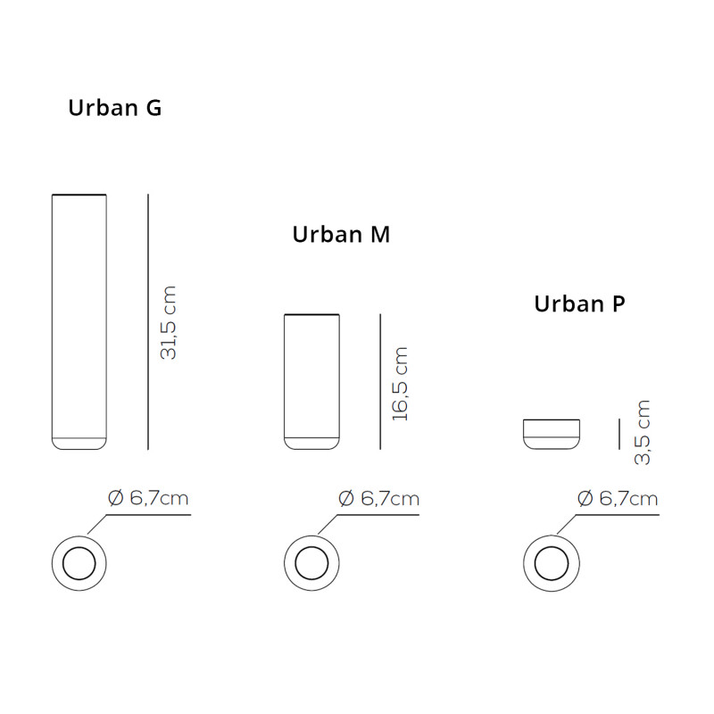 Specification image for Axolight Urban Mini LED Ceiling Light