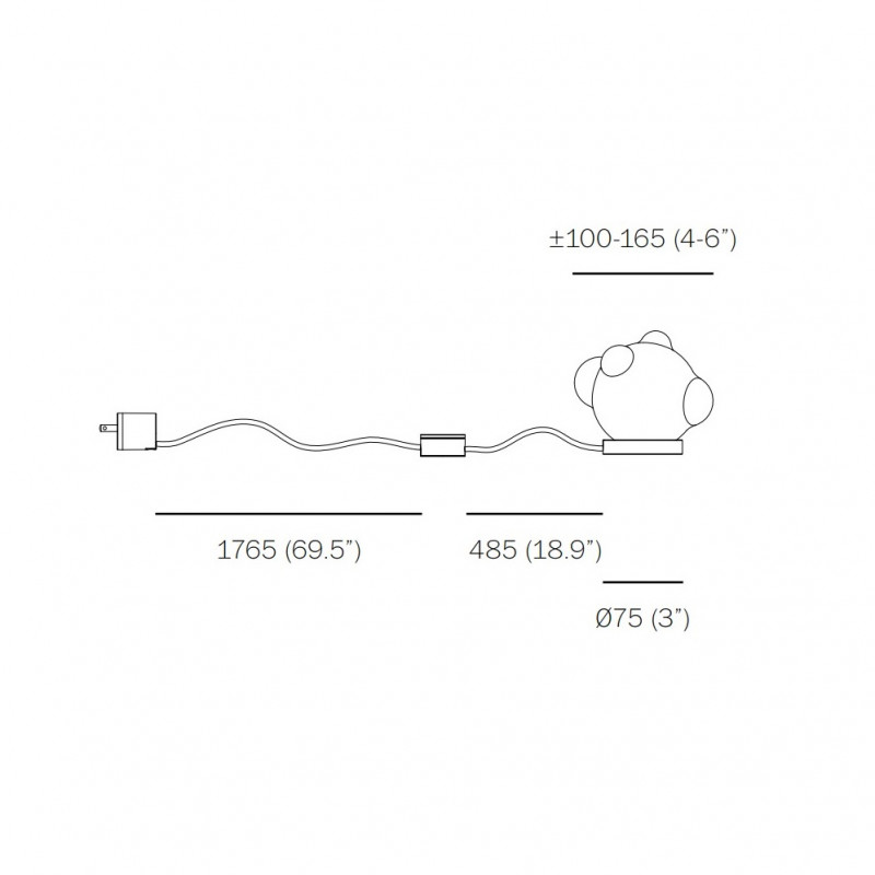 Specification image for Bocci 57t Table and Wall Light