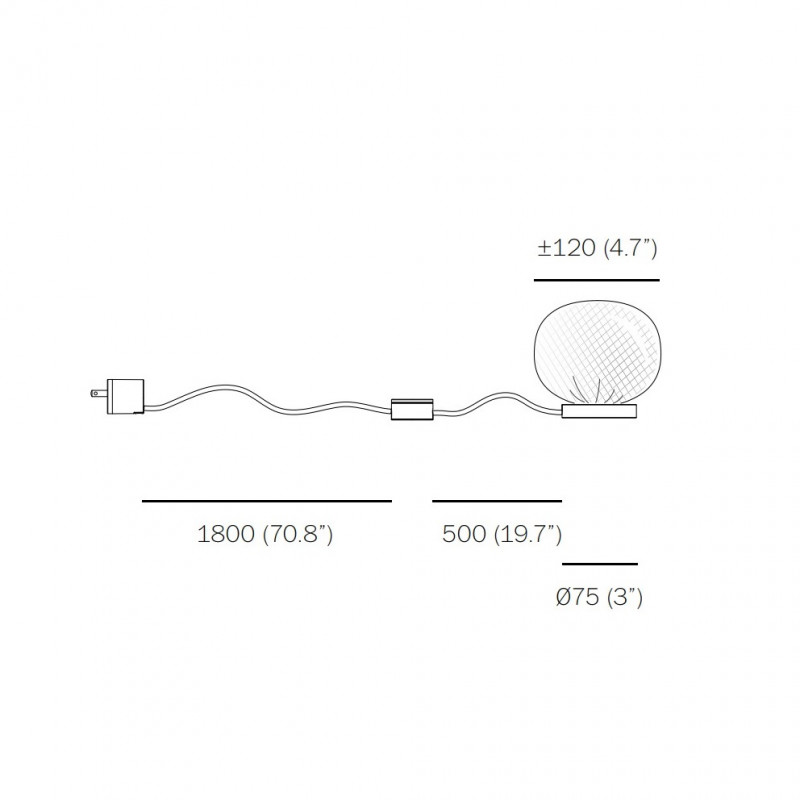 Specification image for Bocci 84t Table and Wall Light