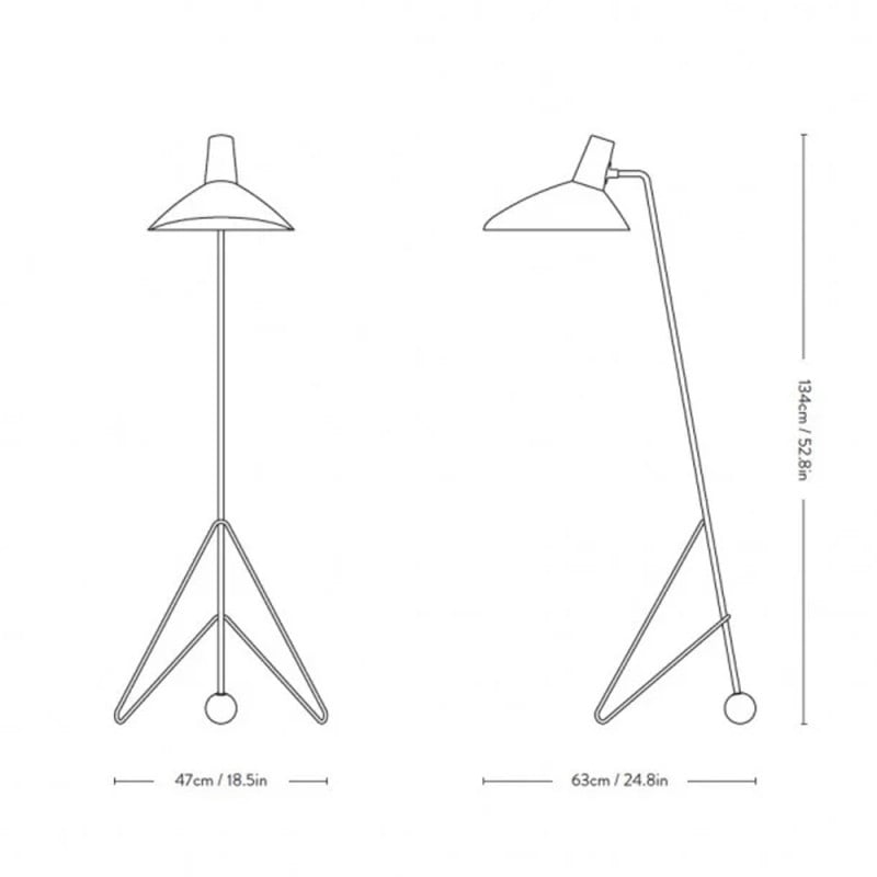 Specification Image for &Tradition Tripod HM8 Floor Lamp