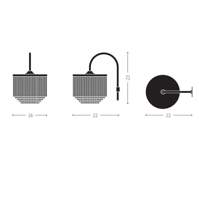 Specification image for Warm Nordic Fringe Wall Light