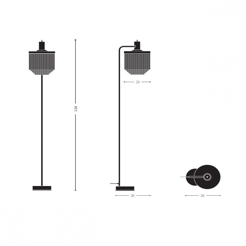 Specification image for Warm Nordic Fringe Floor Lamp