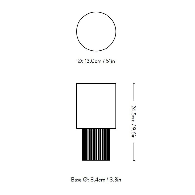 Specification image for &Tradition Manhattan Table Lamp