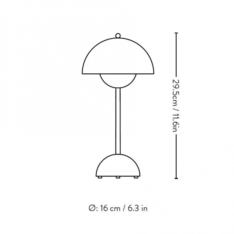 Specification image for &Tradition Flowerpot VP9 LED Portable Lamp