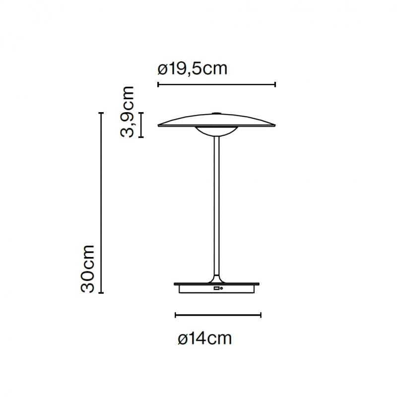 Specification image for Marset Ginger 20 M LED Portable Table Lamp