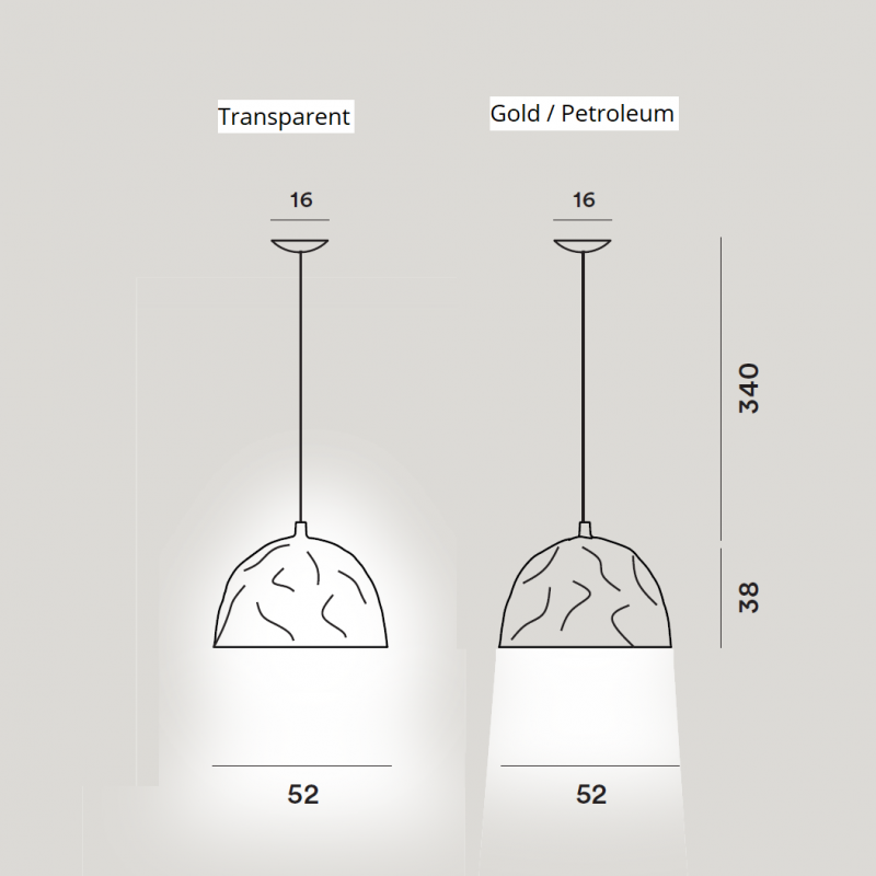 Specification image for Foscarini Bump Suspension Light