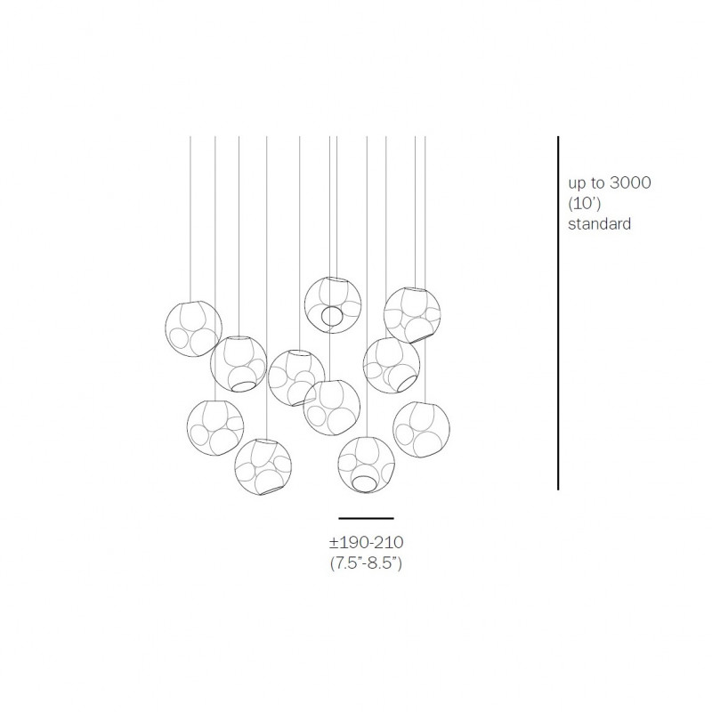 Specification image for Bocci 38V Series Chandelier