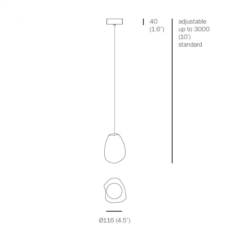 Specification image for Bocci 73.1V Single Pendant