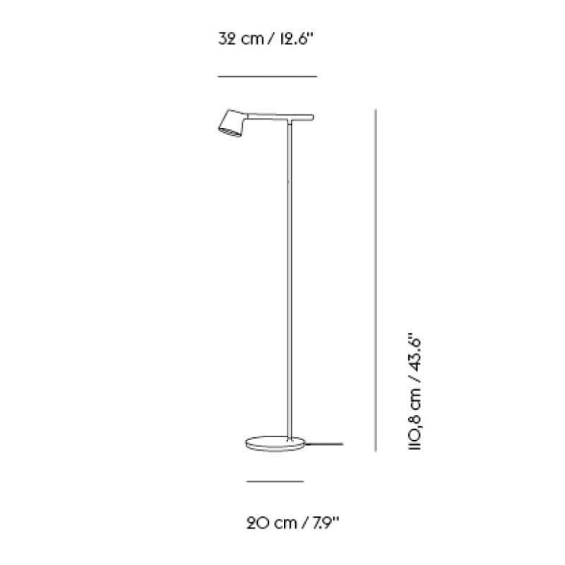 Specification image for Muuto Tip LED Floor Lamp