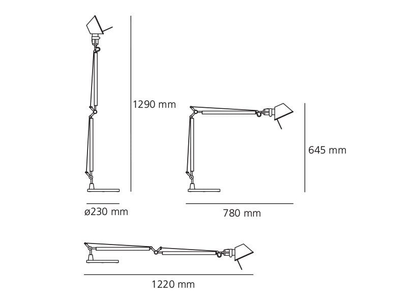 Specification image for Artemide Tolomeo TW LED Table Lamp