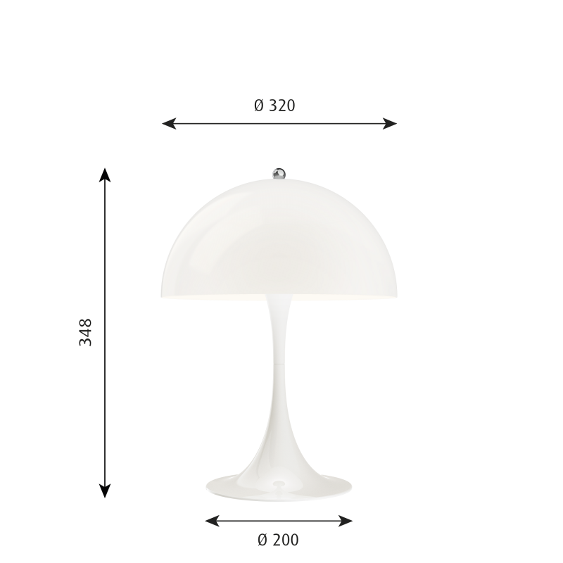 Specification image for Louis Poulsen Panthella 320 Table Lamp