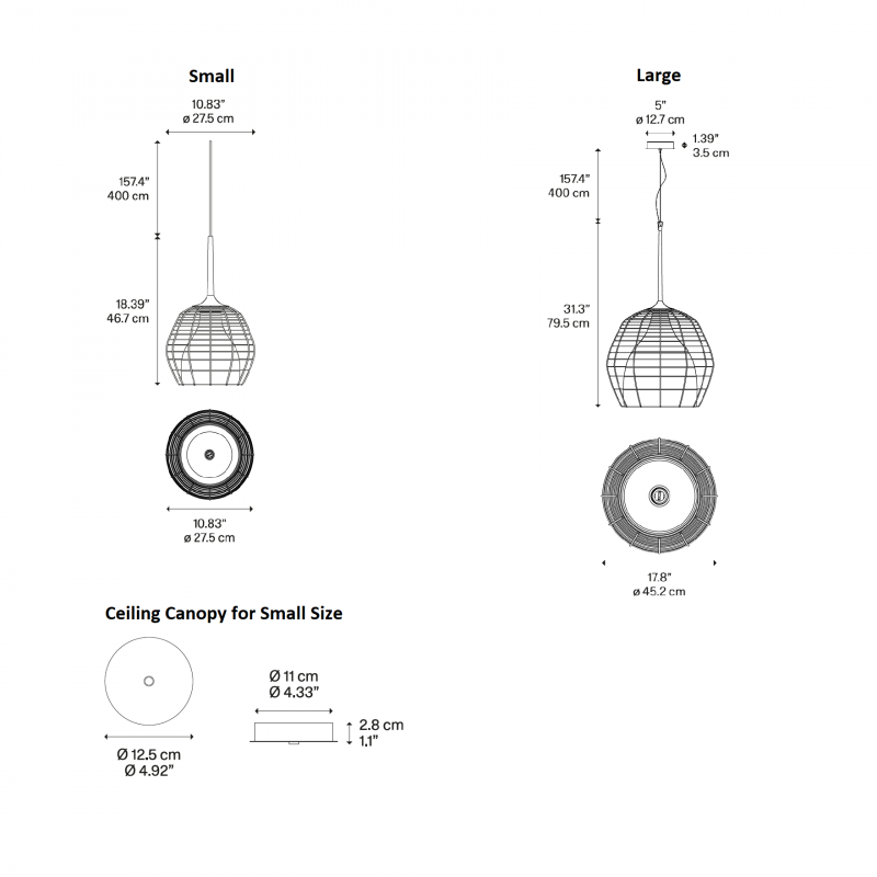 Specification image for Diesel Living with Lodes Cage Pendant