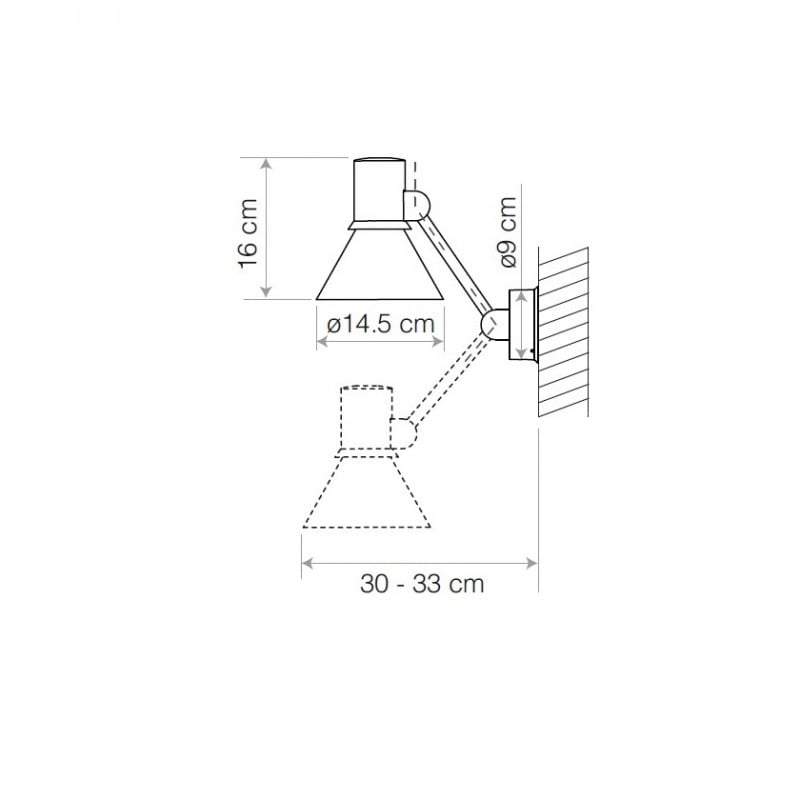 Specification image for Anglepoise Type 80 W2 Wall Lamp