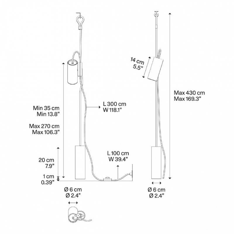 Specification image for Lodes Cima Pendant