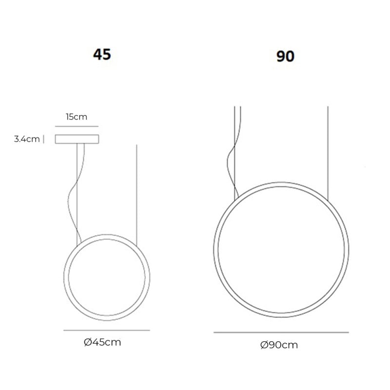 Specification Image for Artemide "O" LED Suspension