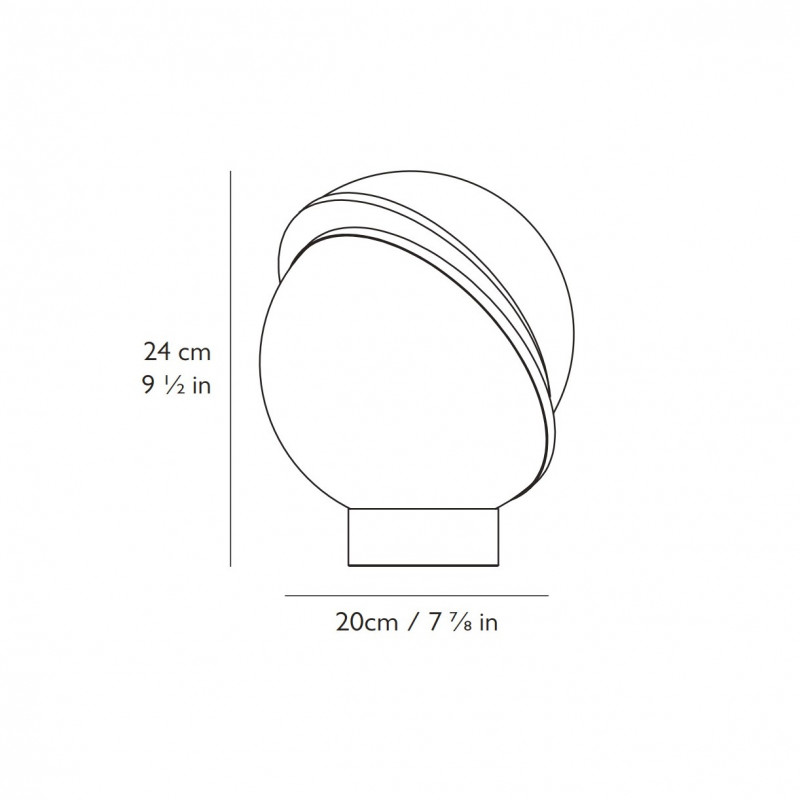 Specification image for Lee Broom Mini Cresent Table Lamp