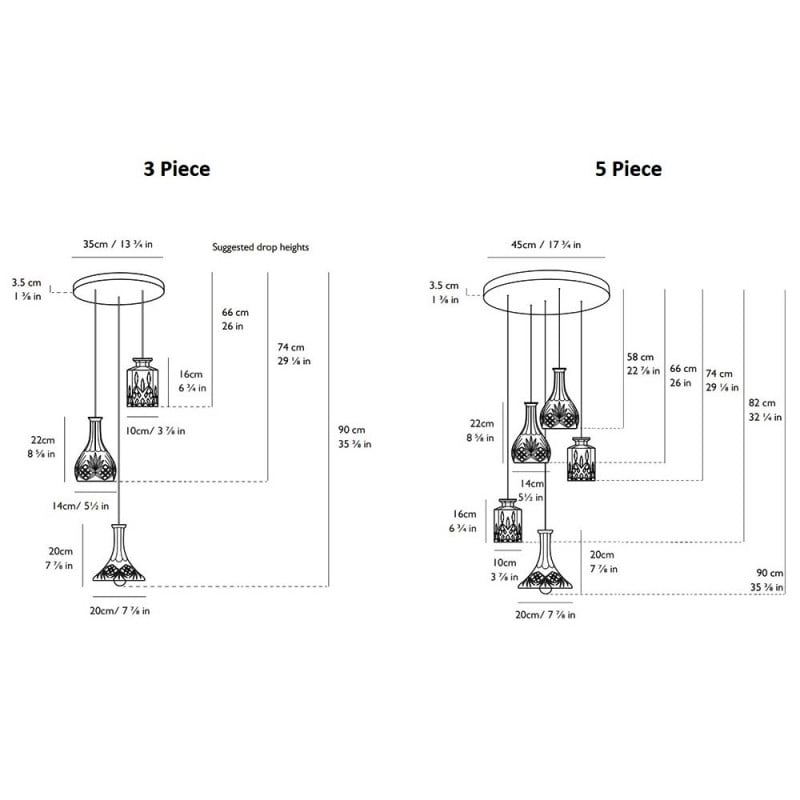 Specification image for Lee Broom Decanterlight Chandelier